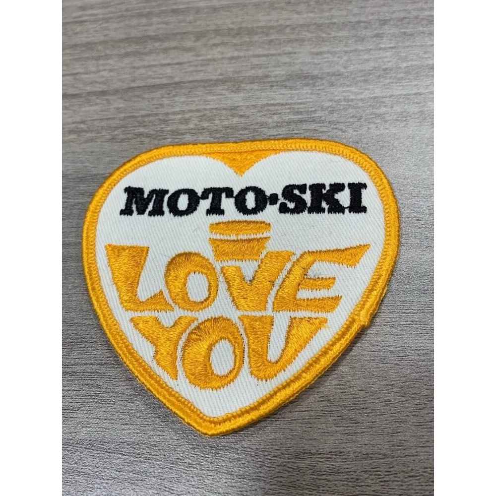 Moto-Ski Love You Patch Snowmobile Yellow Heart H21